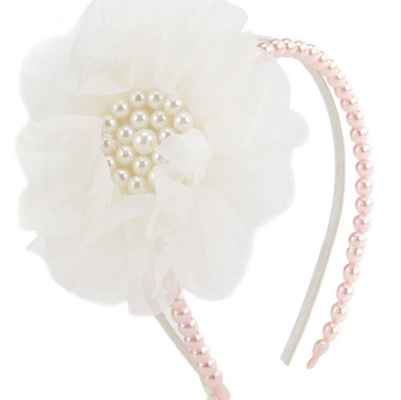 ! NWT Copper Key Pink Pearl & White Pearl Headband Bundle - 2 Headbands NEW ! - Picture 3 of 8